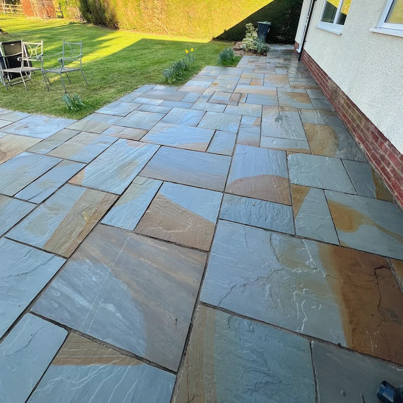 Clean patio after Puralux wash